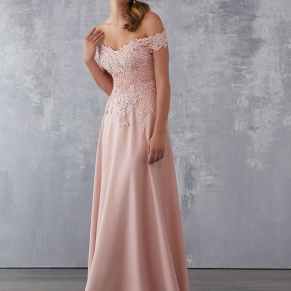 blush colored evening gowns